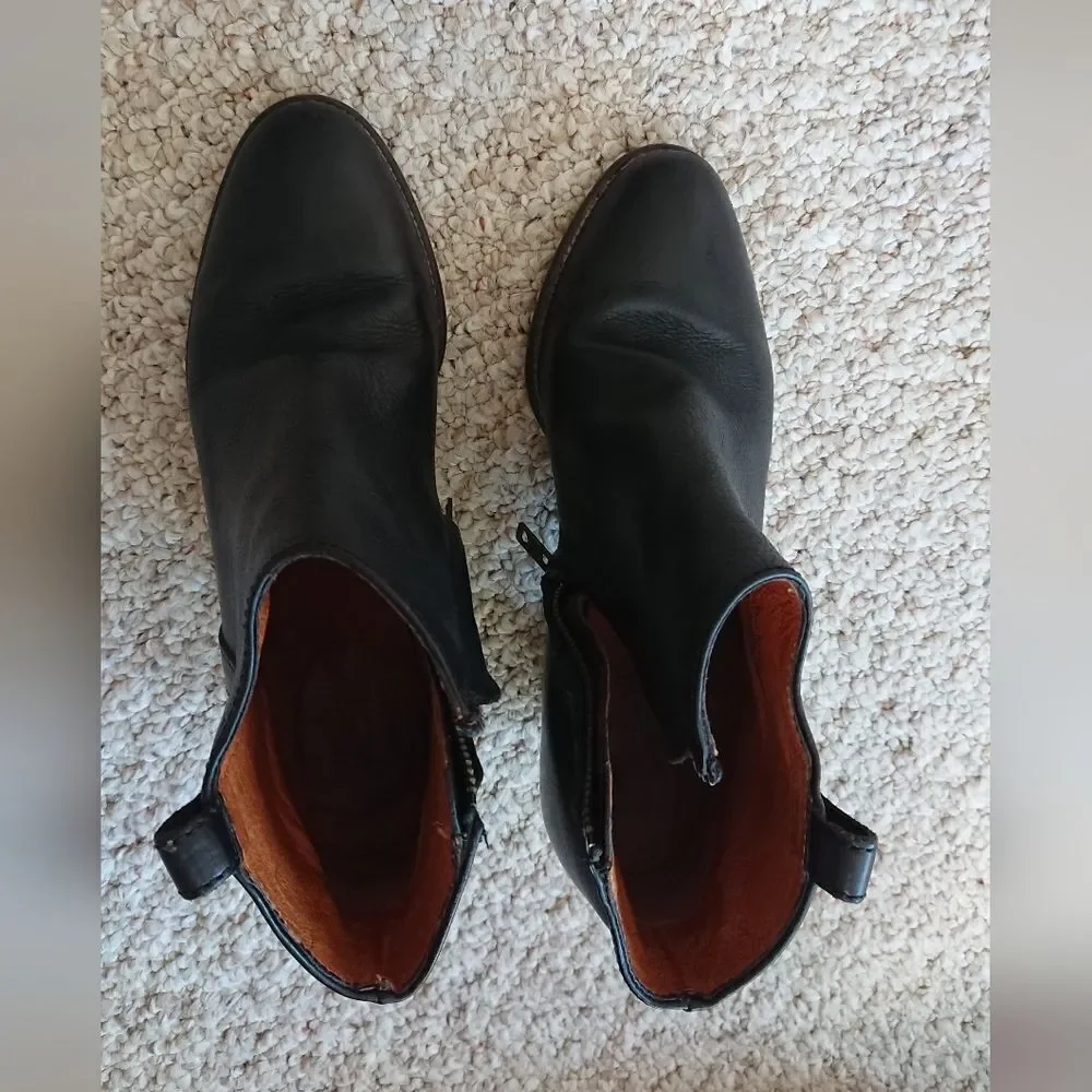 Madewell - leather the Billie boots in black size 6.5